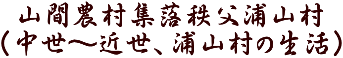 山間農村集落秩父浦山村 (中世~近世、浦山村の生活)